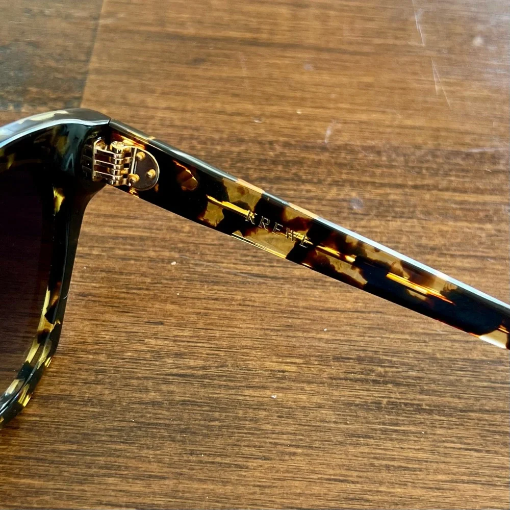 KREWE Tortoiseshell Cat Eye Sunglasses with Dark Green Gradient Lenses